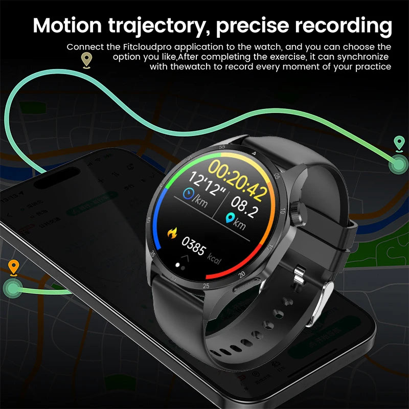2025 New Men GPS Smart Watch 360 * 360 AMOLED Screen Bluetooth Call NFC Heart Rate Monitoring IP68 Waterproof SmartWatch for Men