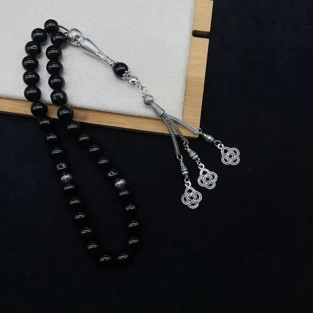 33pcs 10mm Porcelain Glass Rosary Muslim Prayer Hand String Tassel Pendant Islamic Middle East Uae Dubai Arab