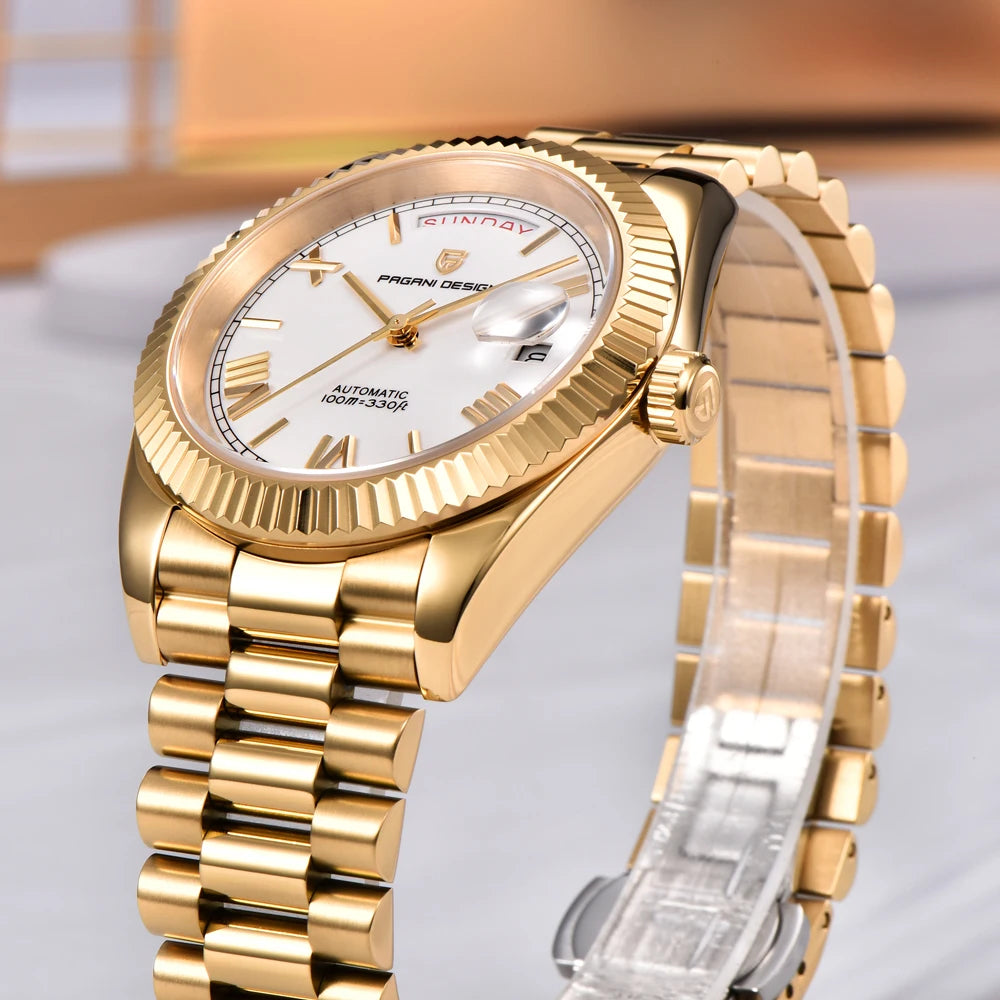 PAGANI DESIGN DD40 Gold Men's Watches Luxury Automatic Watch Fo Men Mechanical Wristwatch AR Sapphire Sports Date Man Gift Clock