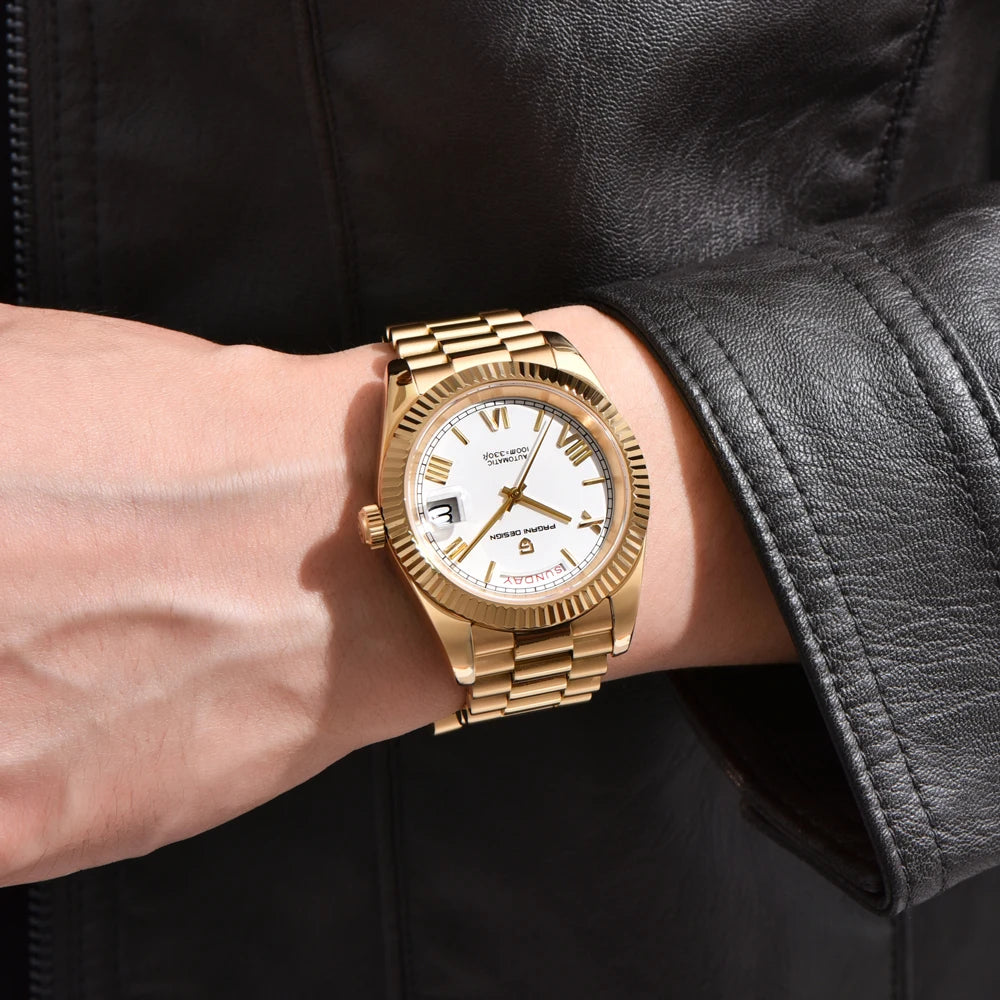 PAGANI DESIGN DD40 Gold Men's Watches Luxury Automatic Watch Fo Men Mechanical Wristwatch AR Sapphire Sports Date Man Gift Clock