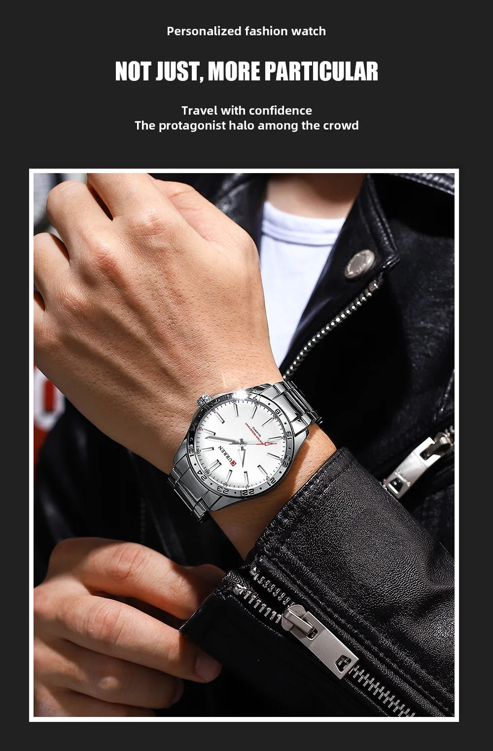 CURREN 8452 Brand Quartz Watches for Men Elegant Simple Luminous Dial Waterproof Stainless Steel Strap Business Men's Wristwatch