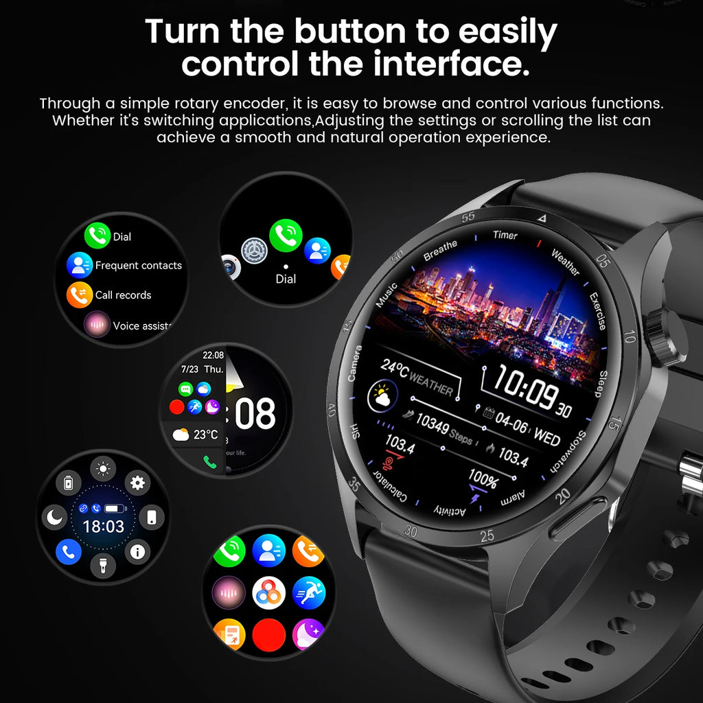 2025 New Men GPS Smart Watch 360 * 360 AMOLED Screen Bluetooth Call NFC Heart Rate Monitoring IP68 Waterproof SmartWatch for Men