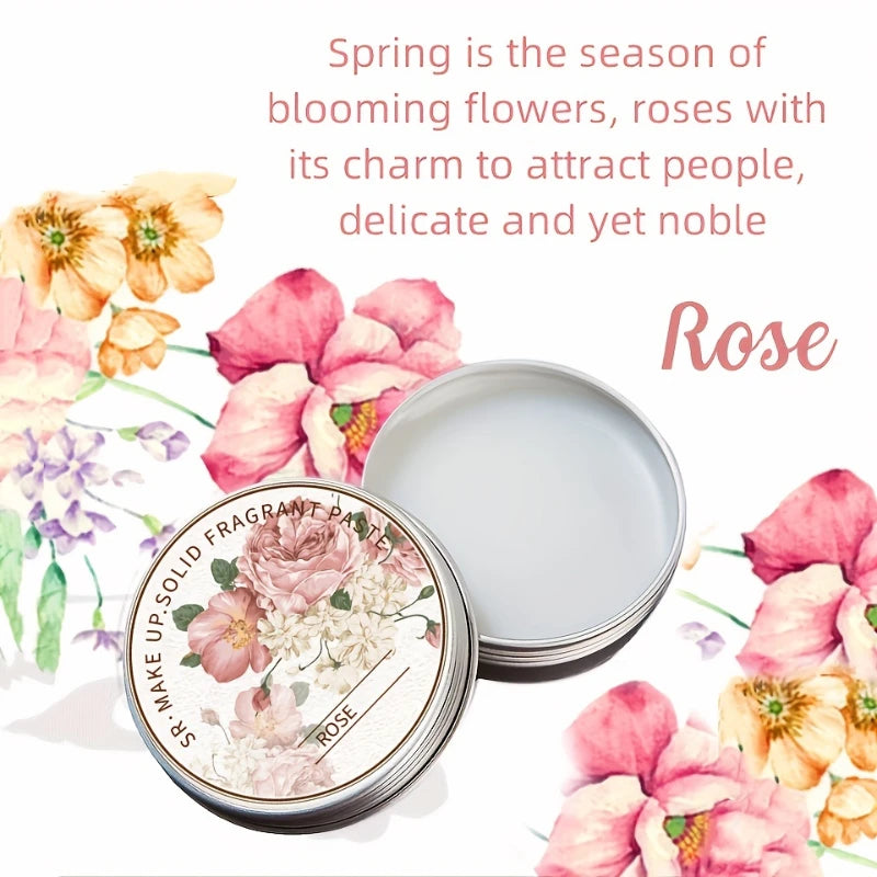 Women's Portable Solid Perfume Balm 15g,Rose, Peony,for Lotus,Lavender Scents-Fresh floral Lasting Fragrance for Dating & Daily