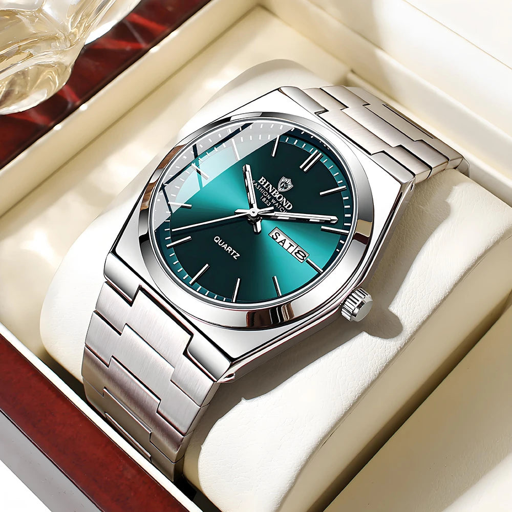 New Gifts Casual Business Golden Clock Men Luxury Watch Automatic Watches Mens Fashion Quartz Wristwatches Relogio Masculino