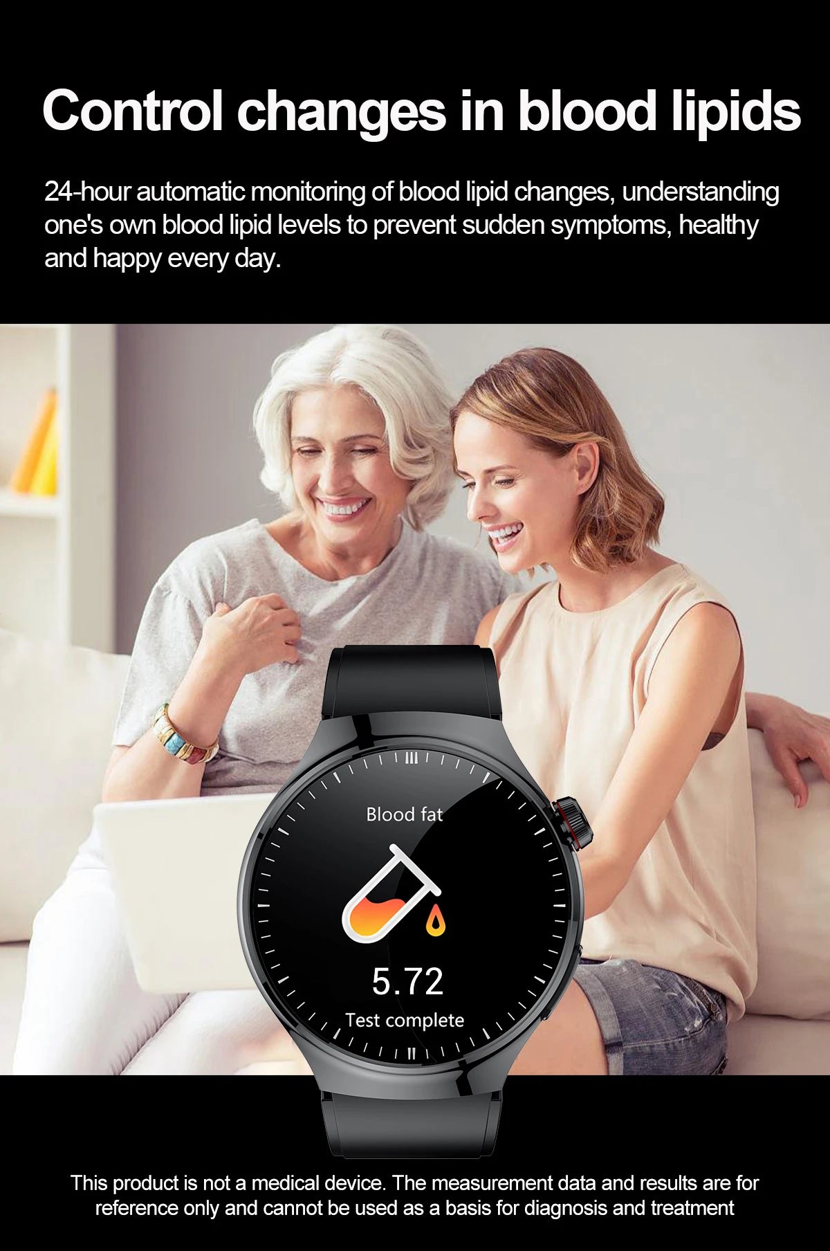 2025 New Nursing Grade Smart Watch Accurate Blood pressure Blood fat Uric Acid ECG+PPG HD Bluetooth Call Health Smart watch Men