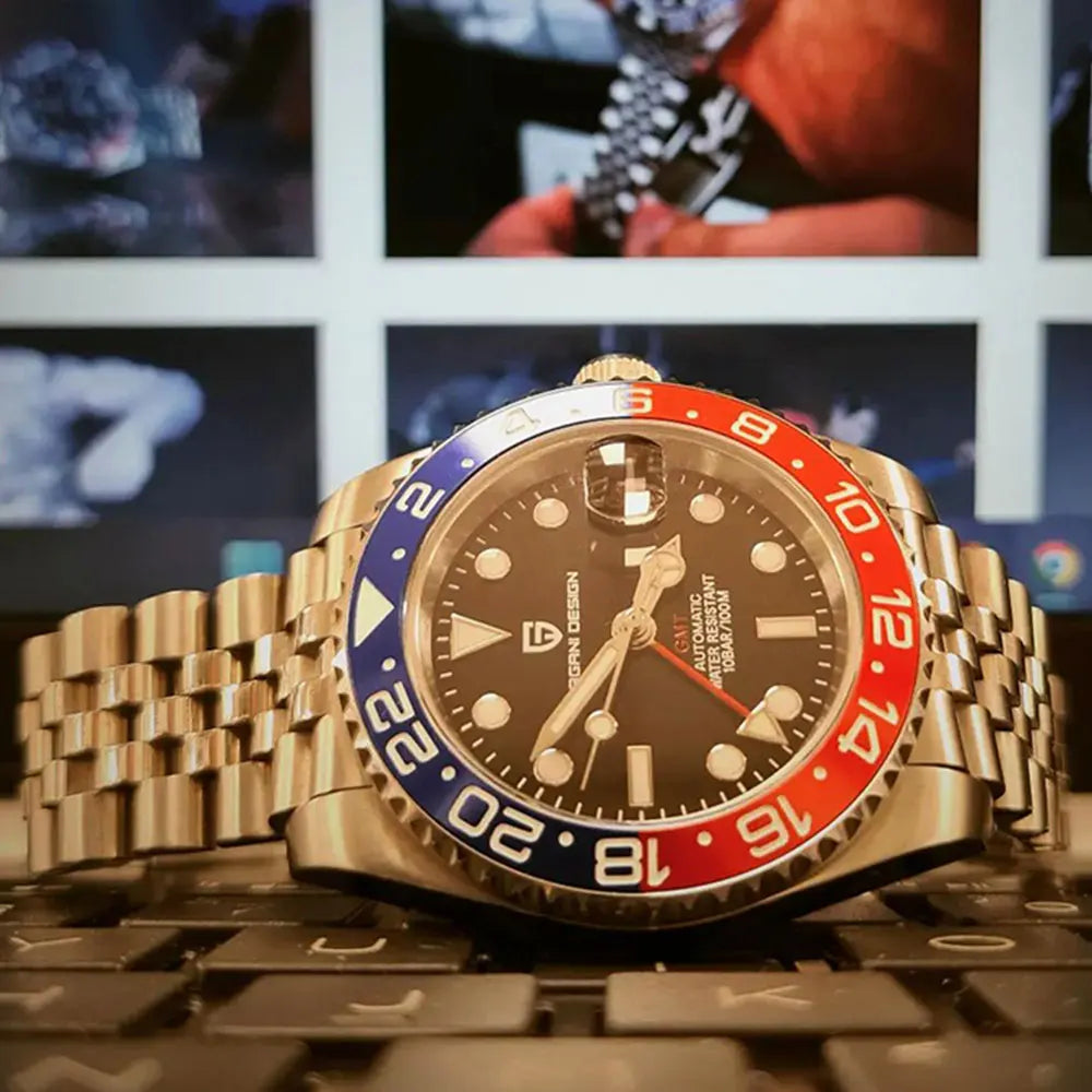 PAGANI DESIGN Men Watch GMT40mm Mechanical Watch Top Brand Sapphire Glass Stainless Steel Waterproof Clock RelogioMasculino gift