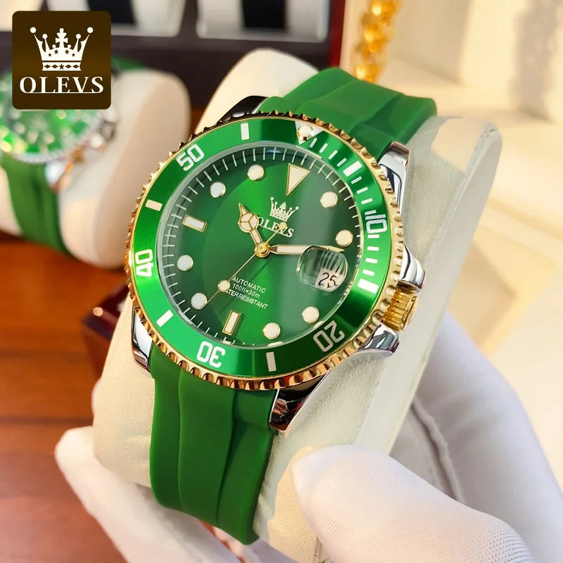 OLEVS 6650 Men Watch Top Original Luxury Automatic Mechanical Watch HD Rotating bezel Diving Watch Hot selling Brand Men Watch