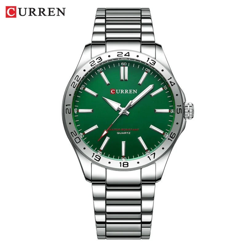 CURREN 8452 Brand Quartz Watches for Men Elegant Simple Luminous Dial Waterproof Stainless Steel Strap Business Men's Wristwatch