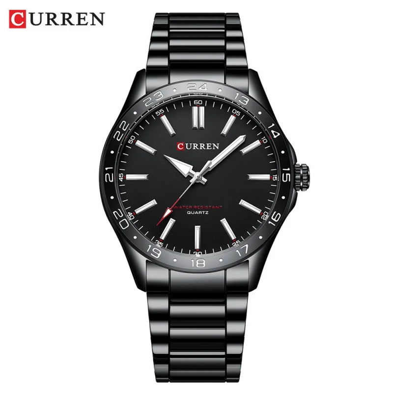 CURREN 8452 Brand Quartz Watches for Men Elegant Simple Luminous Dial Waterproof Stainless Steel Strap Business Men's Wristwatch