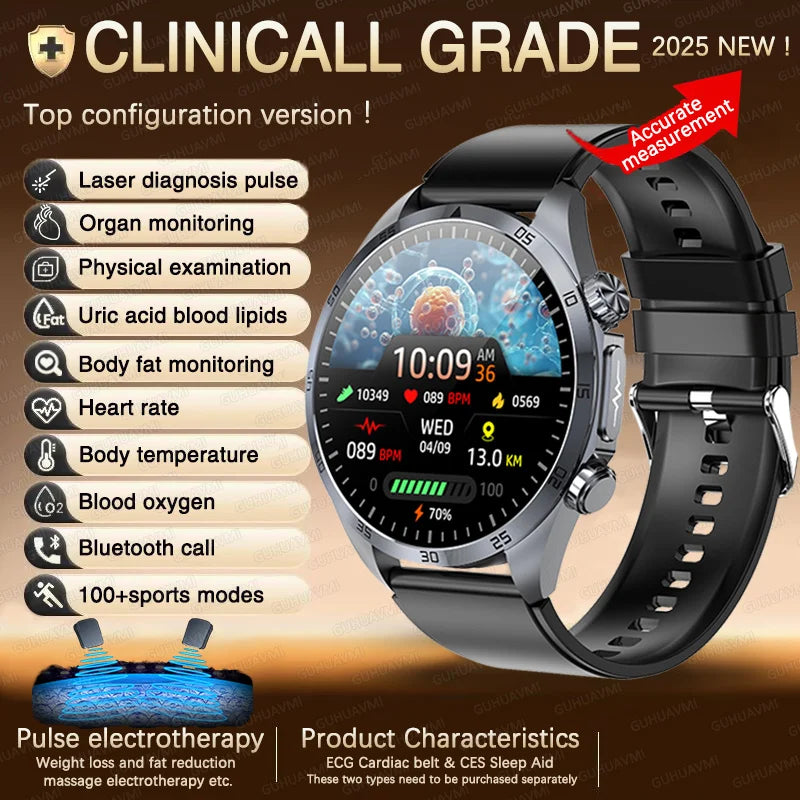 2025 Laser Pulse Uric Acid Blood Fat Nursing Smart Watch Men Body Fat Blood pressure ECG+PPG Sleep aid For Xiaomi Health Watch