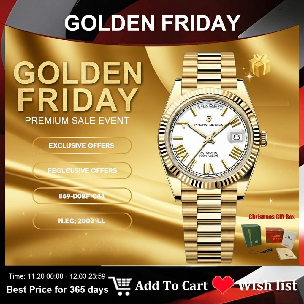 Pagani Design Watch with Golden Friday Background